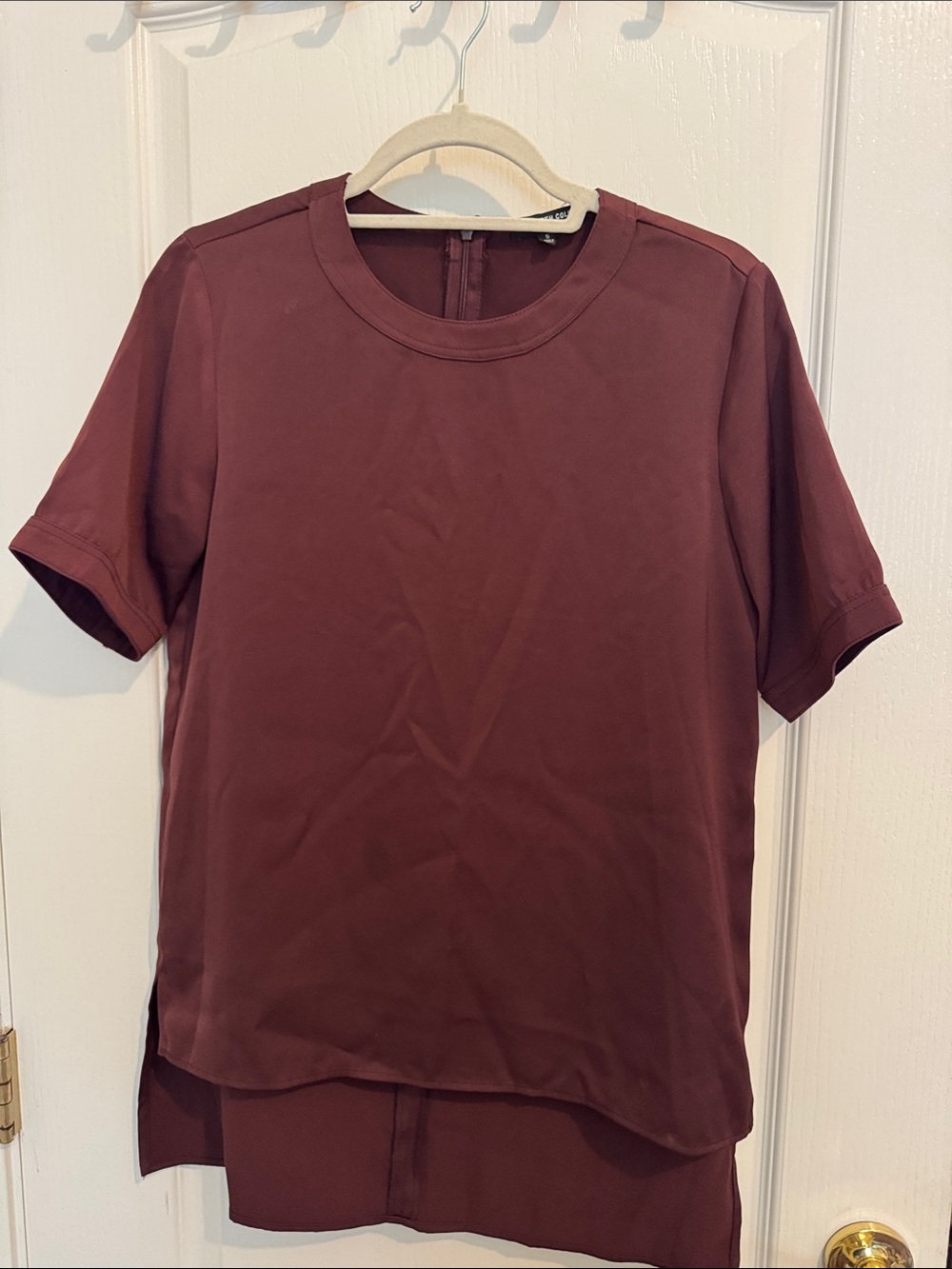 Kenneth Cole Short Sleeve Top - Deep Burgundy